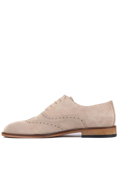 Shoetyle - Bej Süet Bağcıklı Erkek Klasik Ayakkabı 250-400 - Resim 3