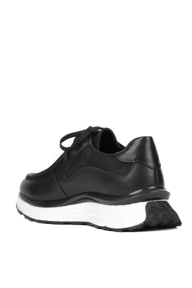 Shoetyle - Siyah Deri Bağcıklı Erkek Günlük Ayakkabı 250-2416 - 9