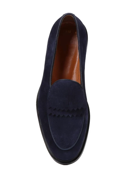 Shoetyle - Lacivert Süet Bağcıksız Erkek Günlük Ayakkabı 250-7510 - Resim 5