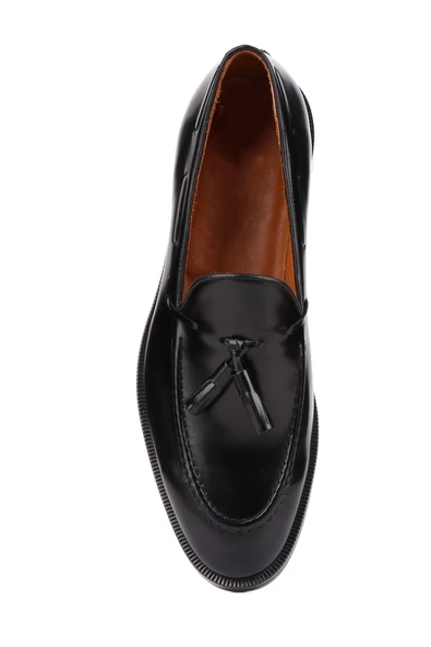 Shoetyle - Siyah Açma Deri Püsküllü Erkek Klasik Ayakkabı 250-7951 - Resim 5