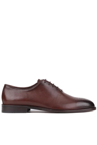 Shoetyle - Kahverengi Deri Bağcıklı Erkek Klasik Ayakkabı 250-5001