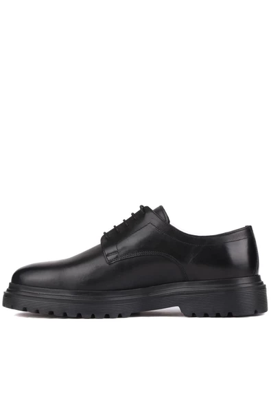 Shoetyle - Siyah Deri Bağcıklı Erkek Klasik Ayakkabı 250-2013 - Resim 3