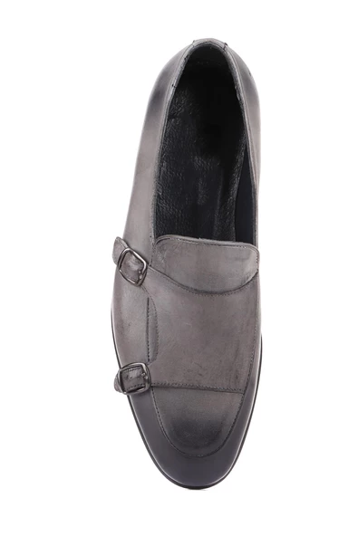 Shoetyle - Gri Deri Tokalı Erkek Klasik Ayakkabı 250-2300 - Resim 5