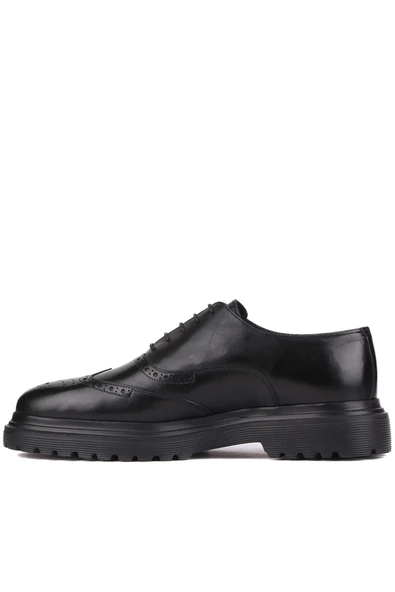 Shoetyle - Siyah Deri Bağcıklı Erkek Klasik Ayakkabı 250-400 - 3