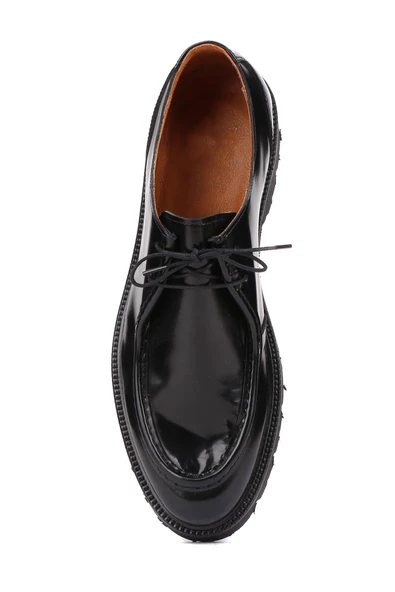 Shoetyle - Siyah Açma Deri Bağcıklı Erkek Günlük Ayakkabı 250-1617 - Resim 5