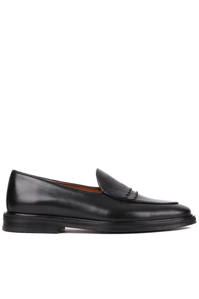 Shoetyle - Siyah Deri Bağcıksız Erkek Günlük Ayakkabı 250-7510 ürün görseli