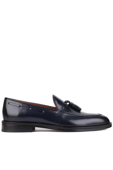 Shoetyle - Lacivert Açma Deri Püsküllü Erkek Klasik Ayakkabı 250-7951 ürün görseli