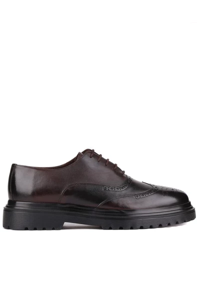 Shoetyle - Bordo Deri Bağcıklı Erkek Klasik Ayakkabı 250-400