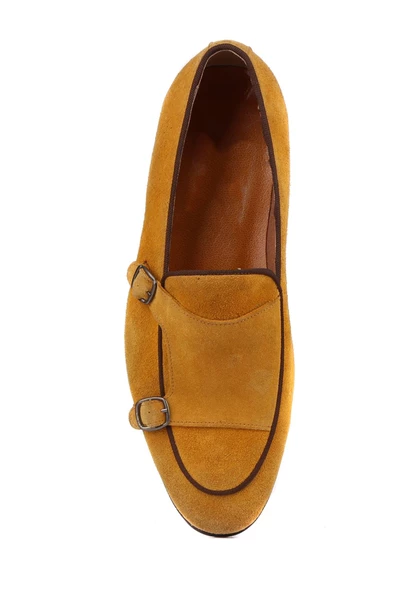 Shoetyle - Sarı Süet Deri Tokalı Erkek Klasik Ayakkabı 250-2300 - Resim 5