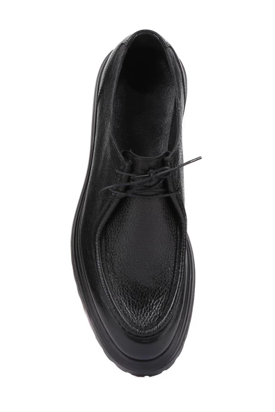 Shoetyle - Siyah Deri Bağcıklı Erkek Günlük Ayakkabı 250-1617 - Resim 5