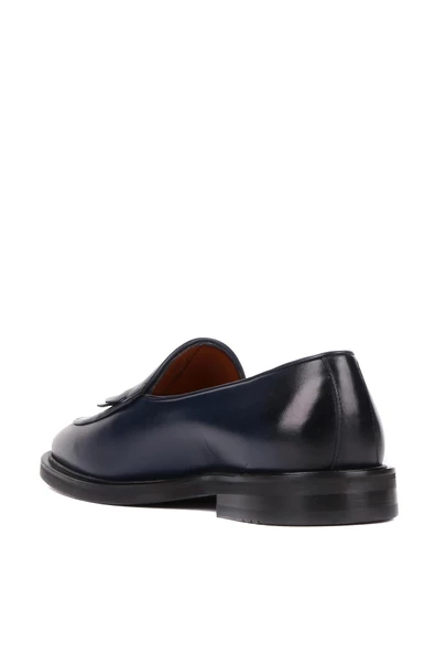 Shoetyle - Lacivert Deri Bağcıksız Erkek Günlük Ayakkabı 250-7510 - Resim 4