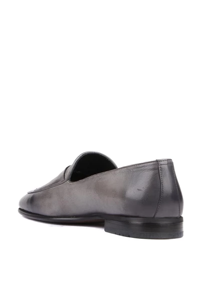 Shoetyle - Gri Deri Tokalı Erkek Klasik Ayakkabı 250-2300 - Resim 4