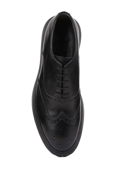 Shoetyle - Siyah Deri Bağcıklı Erkek Klasik Ayakkabı 250-400 - 5