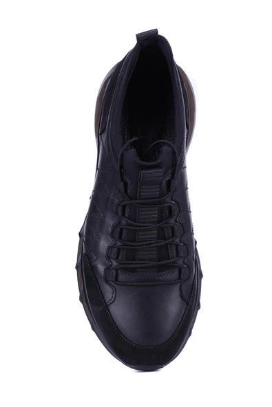 Fosco - Siyah Hakiki Deri Erkek Air Taban Günlük Ayakkabı 9743  - 6956 - Resim 5