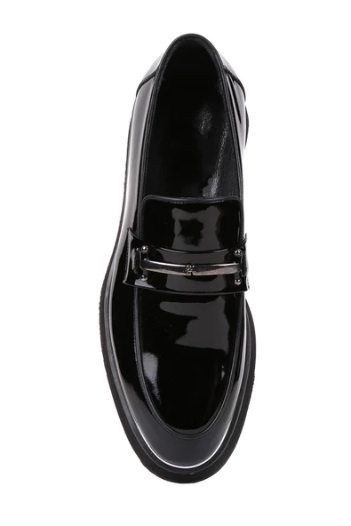 Shoetyle - Siyah Rugan Deri Bağcıksız Erkek Günlük Ayakkabı 250-3017 - Resim 5