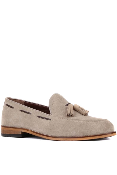 Shoetyle - Bej Süet Deri Erkek Klasik Ayakkabı 250-2350 - Resim 2