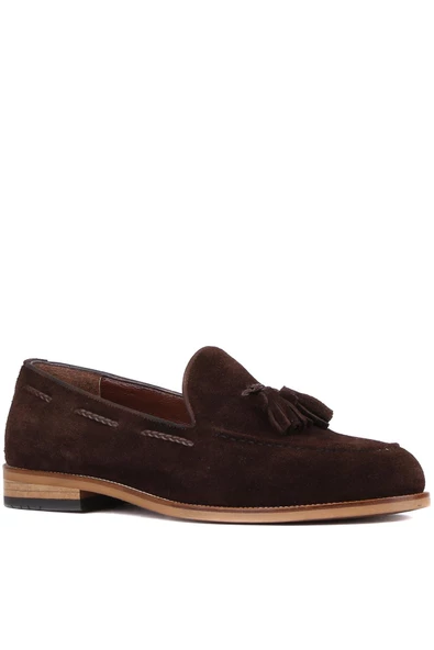 Shoetyle - Kahverengi Süet Deri Erkek Klasik Ayakkabı 250-2350 - Resim 2