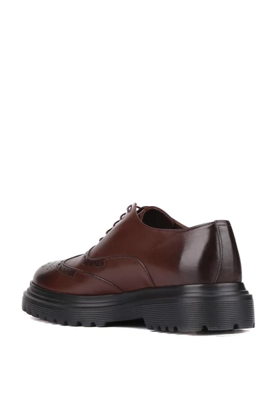 Shoetyle - Kahverengi Deri Bağcıklı Erkek Klasik Ayakkabı 250-400 - 4