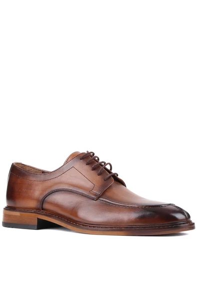 Shoetyle - ÖZEL ÜRETİM - Taba Deri Bağcıklı Erkek Klasik Ayakkabı 250-2780 - Resim 2