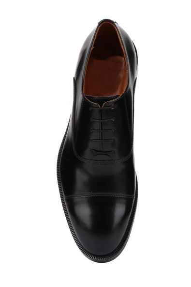 Shoetyle - Siyah Açma Deri Bağcıklı Erkek Klasik Ayakkabı 250-2730 - Resim 5