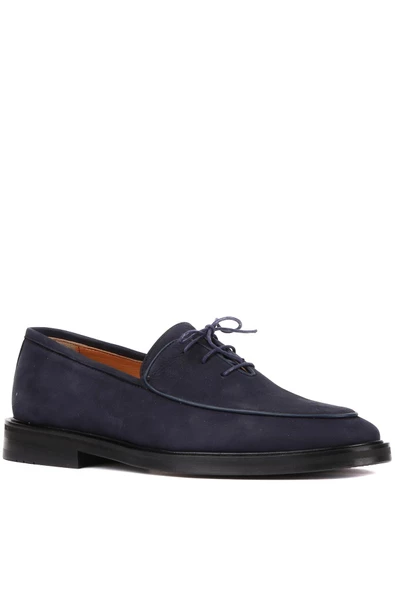 Shoetyle - Lacivert Nubuk Bağcıklı Erkek Klasik Ayakkabı 250-7511 - 2