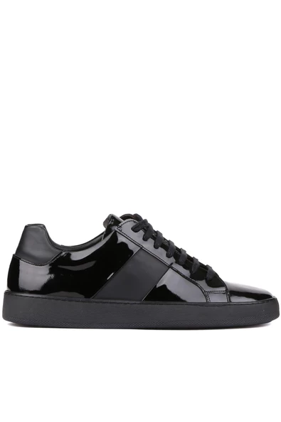 Shoetyle - Siyah Rugan Deri Bağcıklı Erkek Günlük Ayakkabı 250-1100