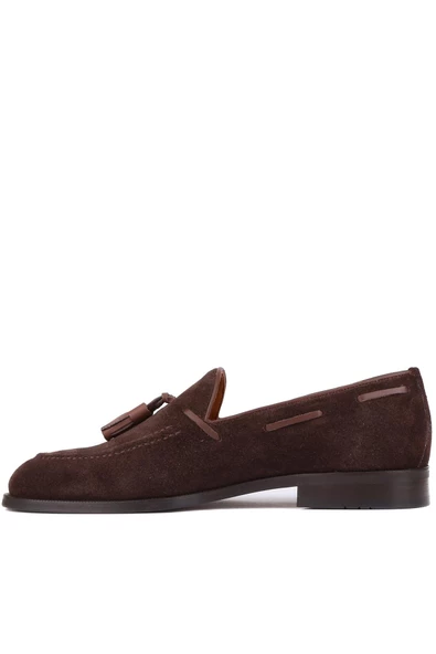 Shoetyle - Kahverengi Süet Deri Püsküllü Erkek Klasik Ayakkabı 250-7951 - Resim 3