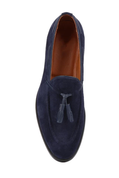 Shoetyle - Lacivert Süet Deri Püsküllü Erkek Klasik Ayakkabı 250-7951 - 5