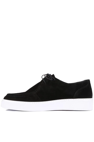 Shoetyle - Siyah Süet Deri Bağcıklı Erkek Günlük Ayakkabı 250-1617 - Resim 3