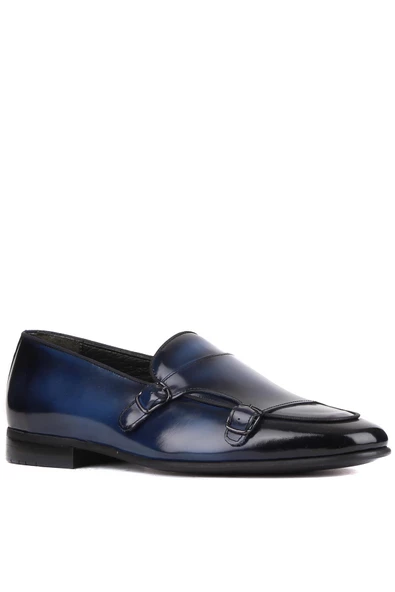 Shoetyle - Lacivert Rugan Deri Tokalı Erkek Klasik Ayakkabı 250-2300 - 2