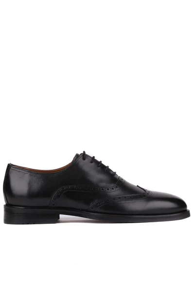 Shoetyle - Siyah Deri Bağcıklı Erkek Klasik Ayakkabı 250-450