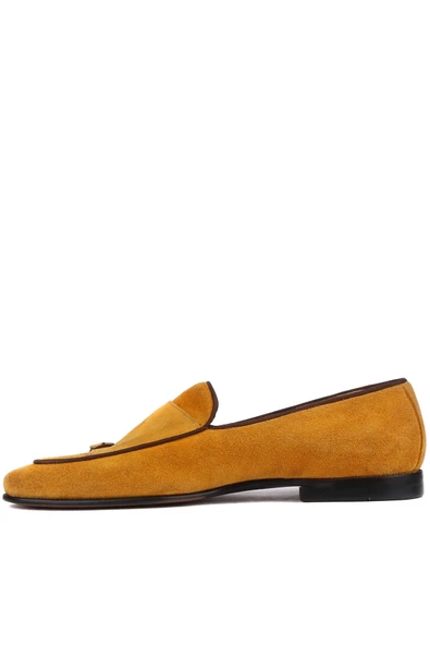 Shoetyle - Sarı Süet Deri Tokalı Erkek Klasik Ayakkabı 250-2300 - Resim 3
