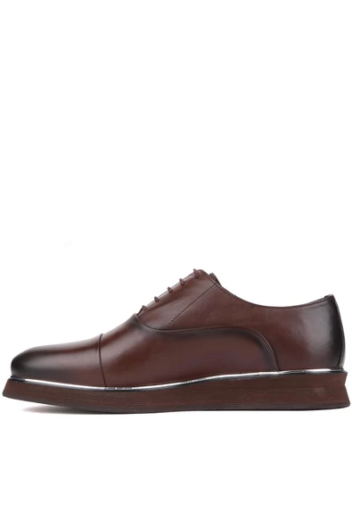 Shoetyle - Kahverengi Deri Bağcıklı Erkek Klasik Ayakkabı 250-2030 - 3