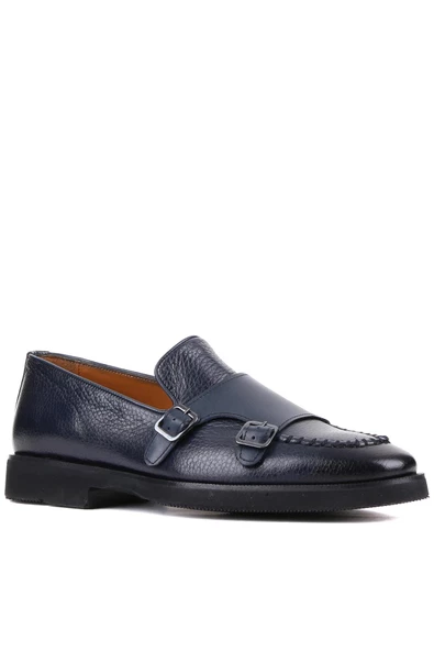 Shoetyle - Lacivert Deri Tokalı Erkek Klasik Ayakkabı 250-2750 - 2