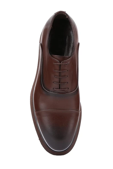 Shoetyle - Kahverengi Deri Bağcıklı Erkek Klasik Ayakkabı 250-2030 - 5