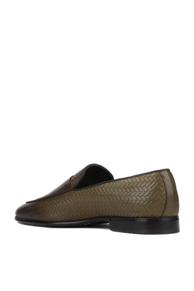 Shoetyle - Haki Deri Tokalı Erkek Klasik Ayakkabı 250-2300 - 4