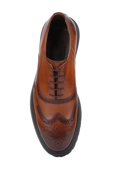 Shoetyle - Taba Deri Bağcıklı Erkek Klasik Ayakkabı 250-400 - Resim 5