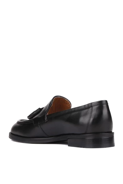 Shoetyle - Siyah Deri Püsküllü Erkek Klasik Ayakkabı 250-7955 - Resim 4