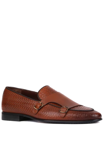 Shoetyle - Taba Deri Tokalı Erkek Klasik Ayakkabı 250-2300 - Resim 2