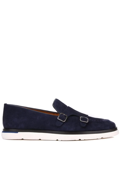 Shoetyle - Lacivert Süet Tokalı Erkek Günlük Ayakkabı 250-2750-1