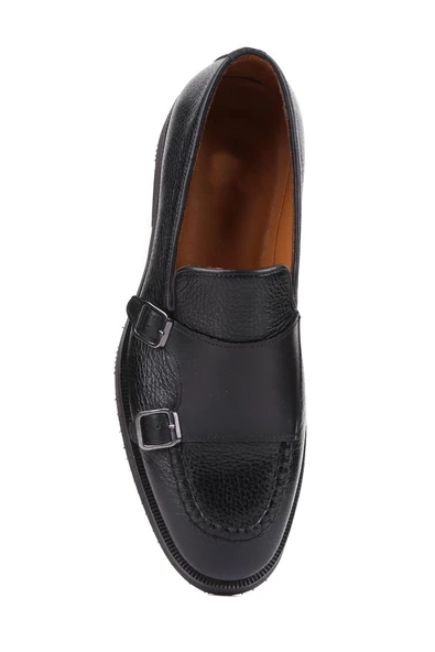 Shoetyle - Siyah Deri Tokalı Erkek Klasik Ayakkabı 250-2750 - Resim 5