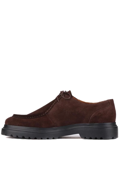 Shoetyle - Kahverengi Süet Deri Bağcıklı Erkek Günlük Ayakkabı 250-1617 - Resim 3
