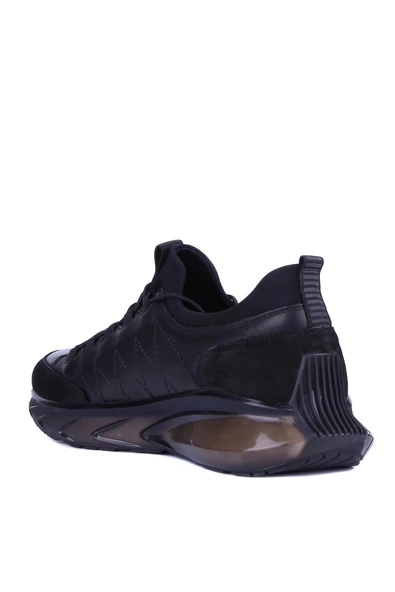 Fosco - Siyah Hakiki Deri Erkek Air Taban Günlük Ayakkabı 9743  - 6956 - Resim 4