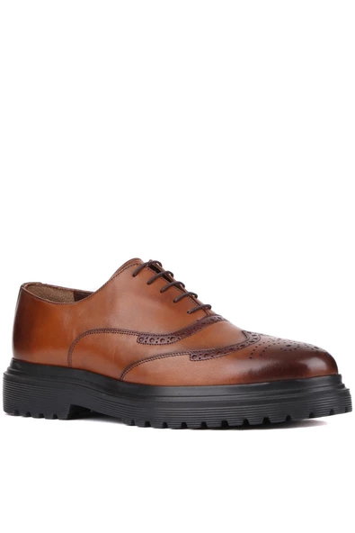 Shoetyle - Taba Deri Bağcıklı Erkek Klasik Ayakkabı 250-400 - Resim 2