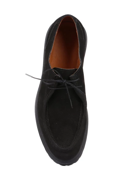 Shoetyle - Siyah Süet Deri Bağcıklı Erkek Günlük Ayakkabı 250-1617 - Resim 5