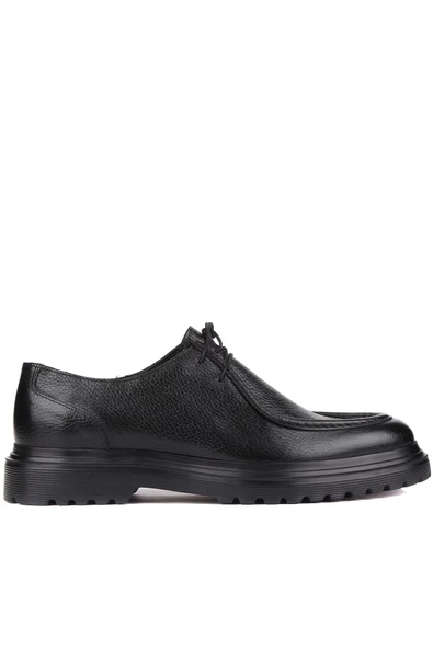 Shoetyle - Siyah Deri Bağcıklı Erkek Günlük Ayakkabı 250-1617