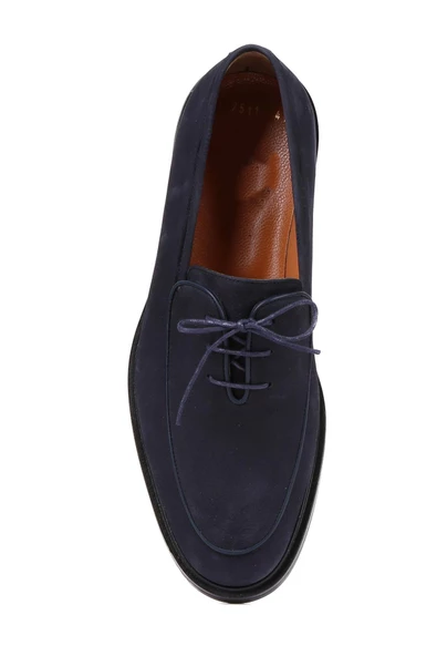 Shoetyle - Lacivert Nubuk Bağcıklı Erkek Klasik Ayakkabı 250-7511 - 5