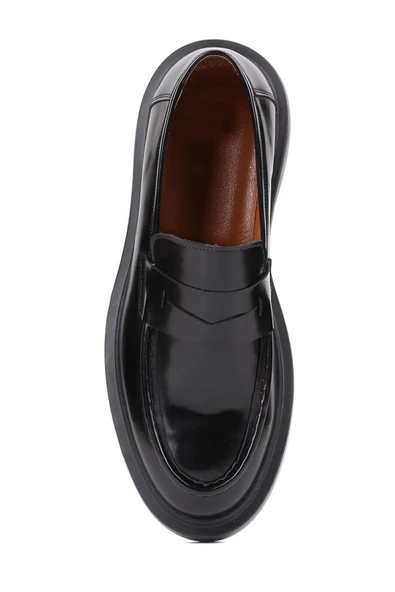 Shoetyle - Siyah Açma Deri Bağcıksız Erkek Klasik Ayakkabı 250-2375 - 5