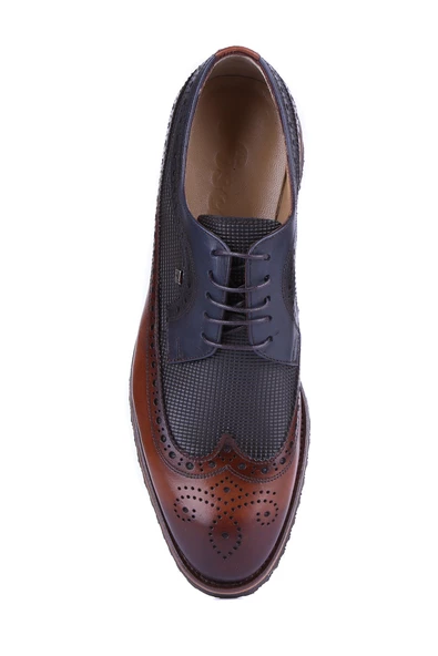 Fosco - Taba, Lacivert Hakiki Deri Erkek Günlük Ayakkabı 1106 43 816 158 - 6962 - Resim 5