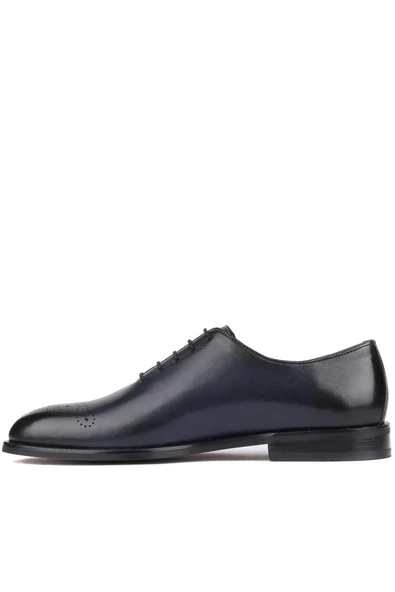 Shoetyle - Lacivert Deri Bağcıklı Erkek Klasik Ayakkabı 250-5001 - Resim 3